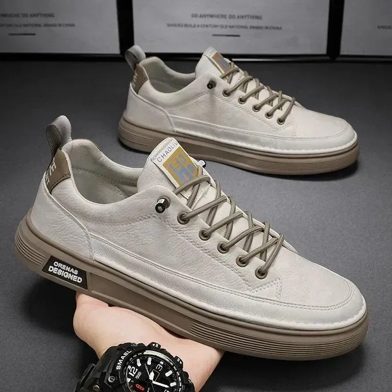 2025Casual Sneakers 2024 Men Trainers Leather Comfy Shoes