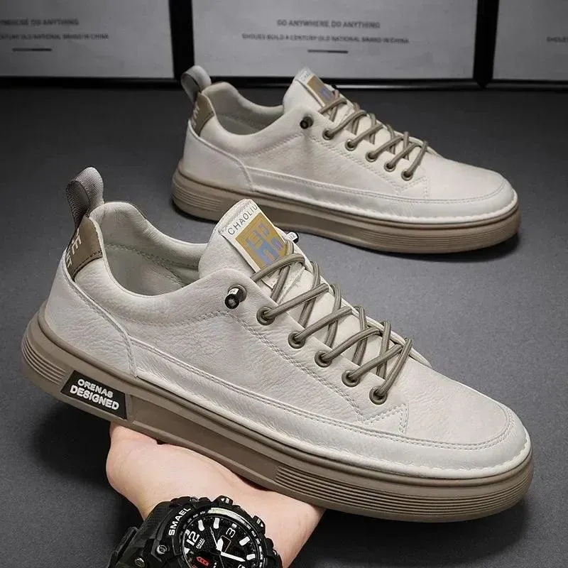 2025Casual Sneakers 2024 Men Trainers Leather Comfy Shoes