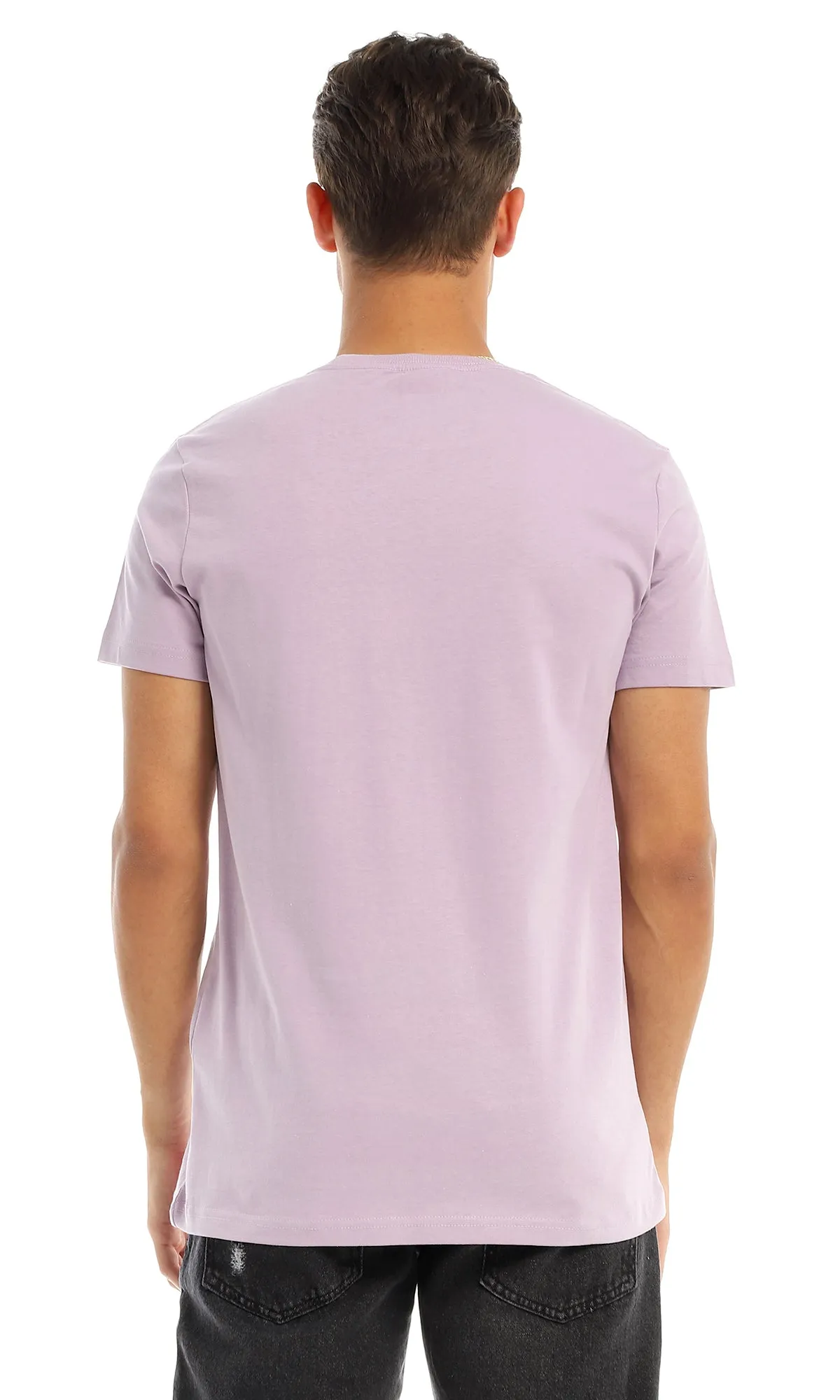 97743 Printed Quote Round Lilac T-Shirt