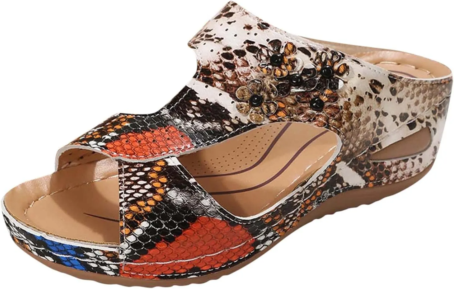 AMDBEL Sandals Women Dressy, Orthopedic Sandals with Arch Support Flip Flops for Women Wedge Sandals Comfort Walking Sandals