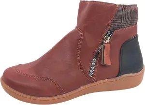 Ankle Boots for Women Arch Support Womens Low Heel Fashion Lace Up Zipper Booties Casual Walking Short Bootie