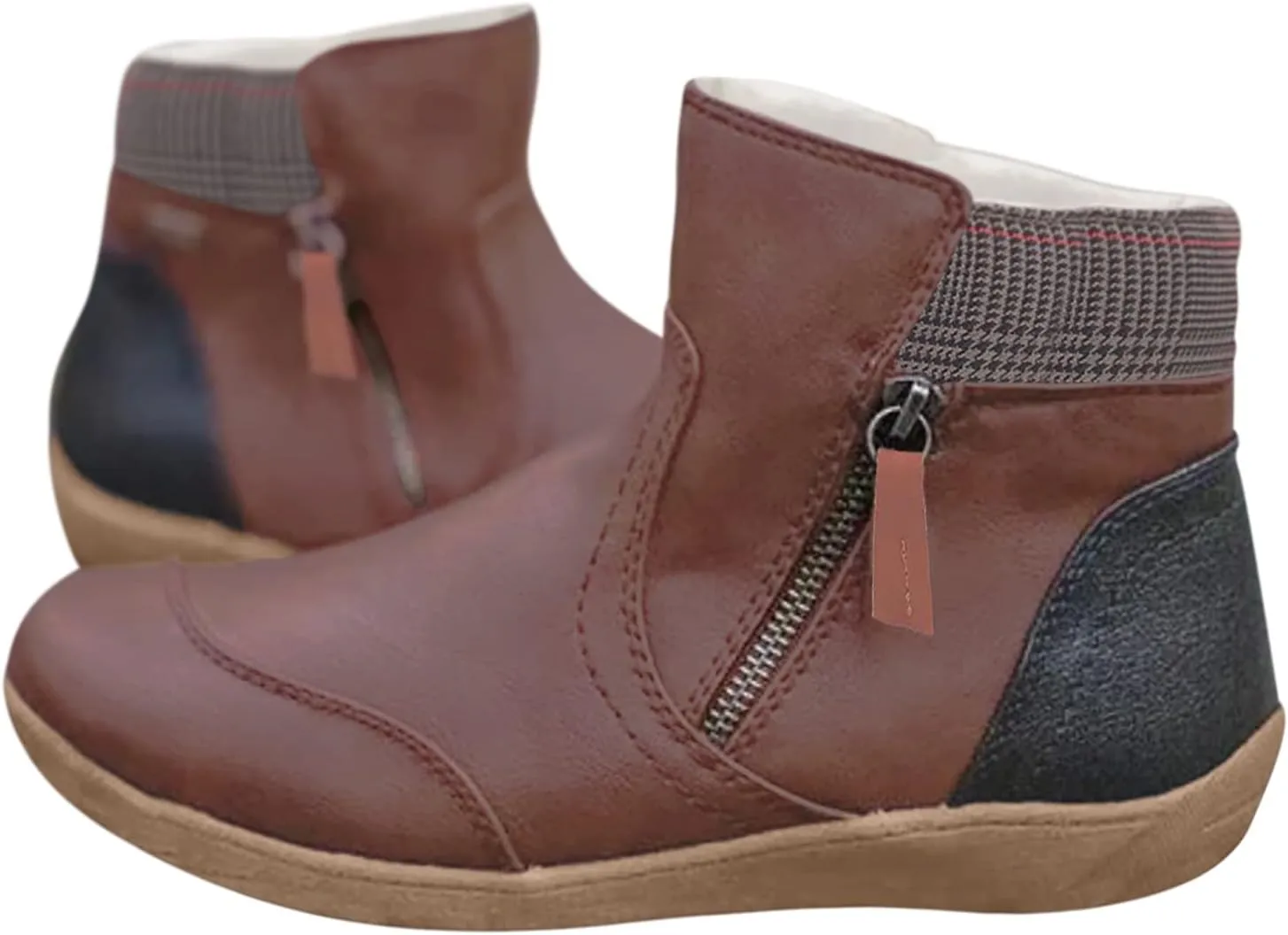 Ankle Boots for Women Arch Support Womens Low Heel Fashion Lace Up Zipper Booties Casual Walking Short Bootie