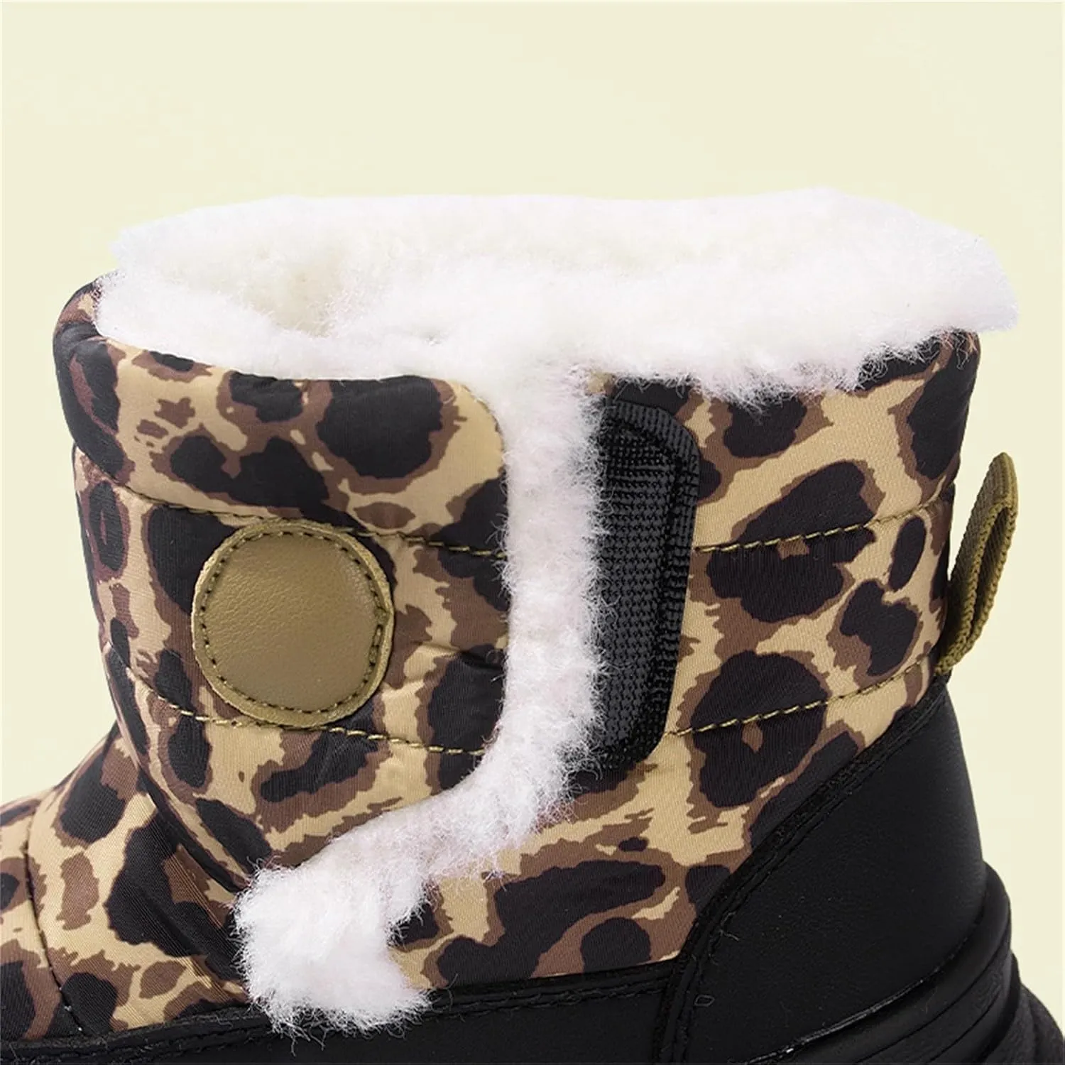Baby Boys Girls Leopard Winter Warm Cozy Shoes Fleece Snow Boots Toddler Infant Non-Slip Faux Fr Walking Booties
