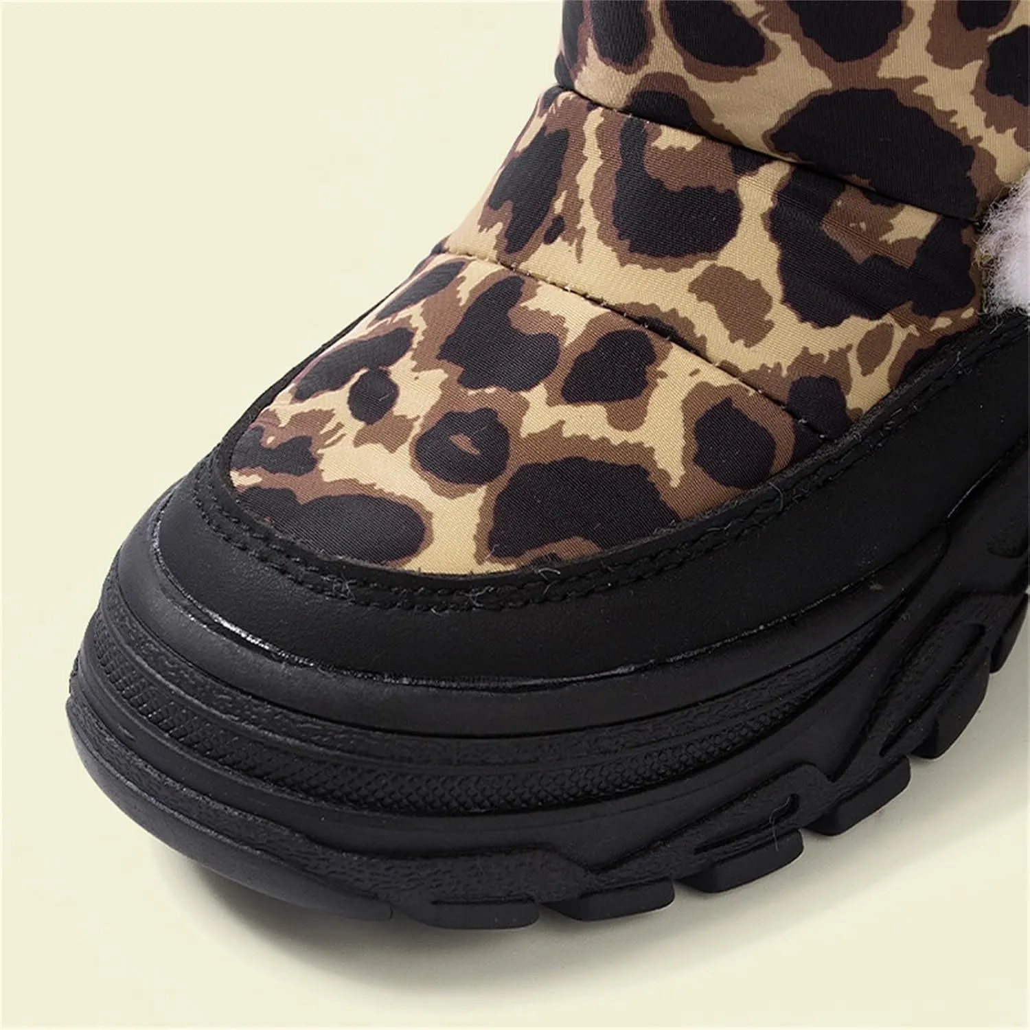 Baby Boys Girls Leopard Winter Warm Cozy Shoes Fleece Snow Boots Toddler Infant Non-Slip Faux Fr Walking Booties
