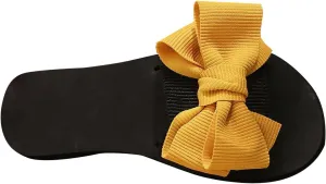 Bowknot Slides for Women Summer Dressy Slip on Sandals Beach Holiday Walking Slippers Bohemian Slide Shoes 2025 New