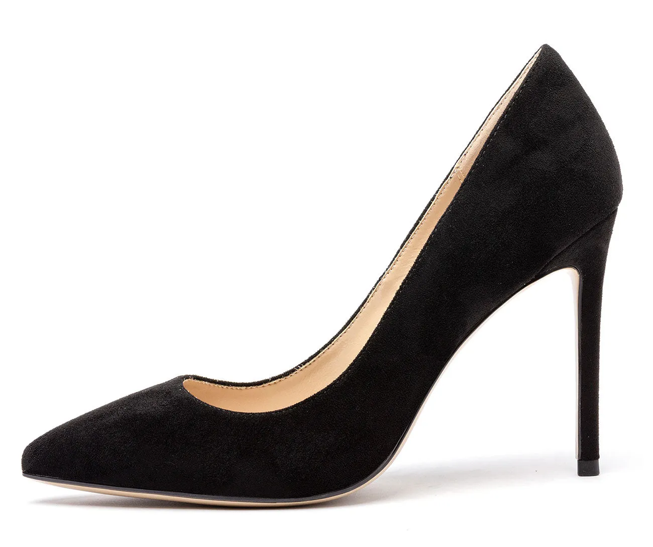 CASTAMERE Womens Basic High Heels Pumps Slip On Pointy Toe Stilettos 10CM Heel