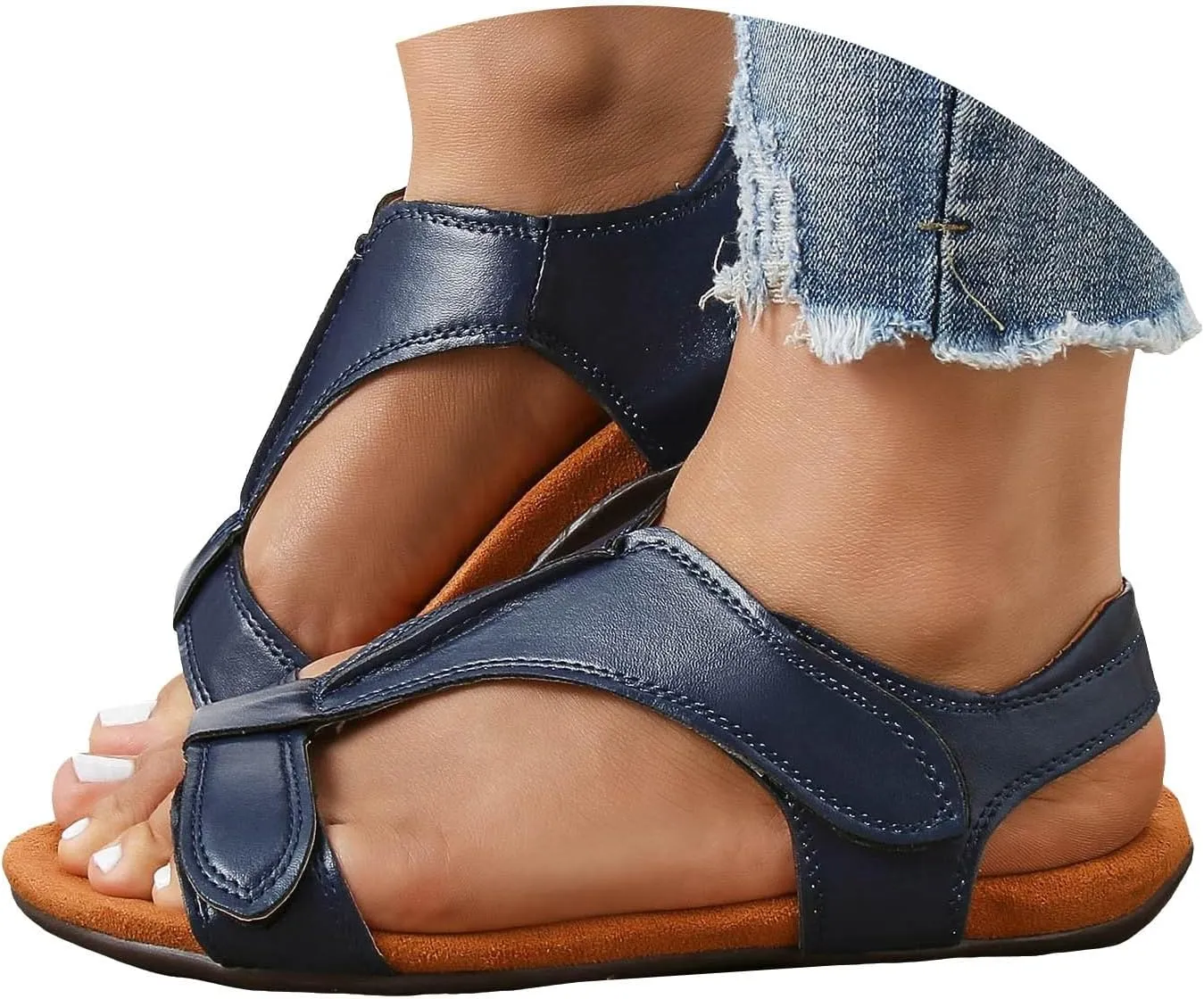 Cathalem Flat Sandals for Women, Women's Comfy Orthotic Sandals 2024 Womens Arch Support Flat Sandals Casual Beach Sandals