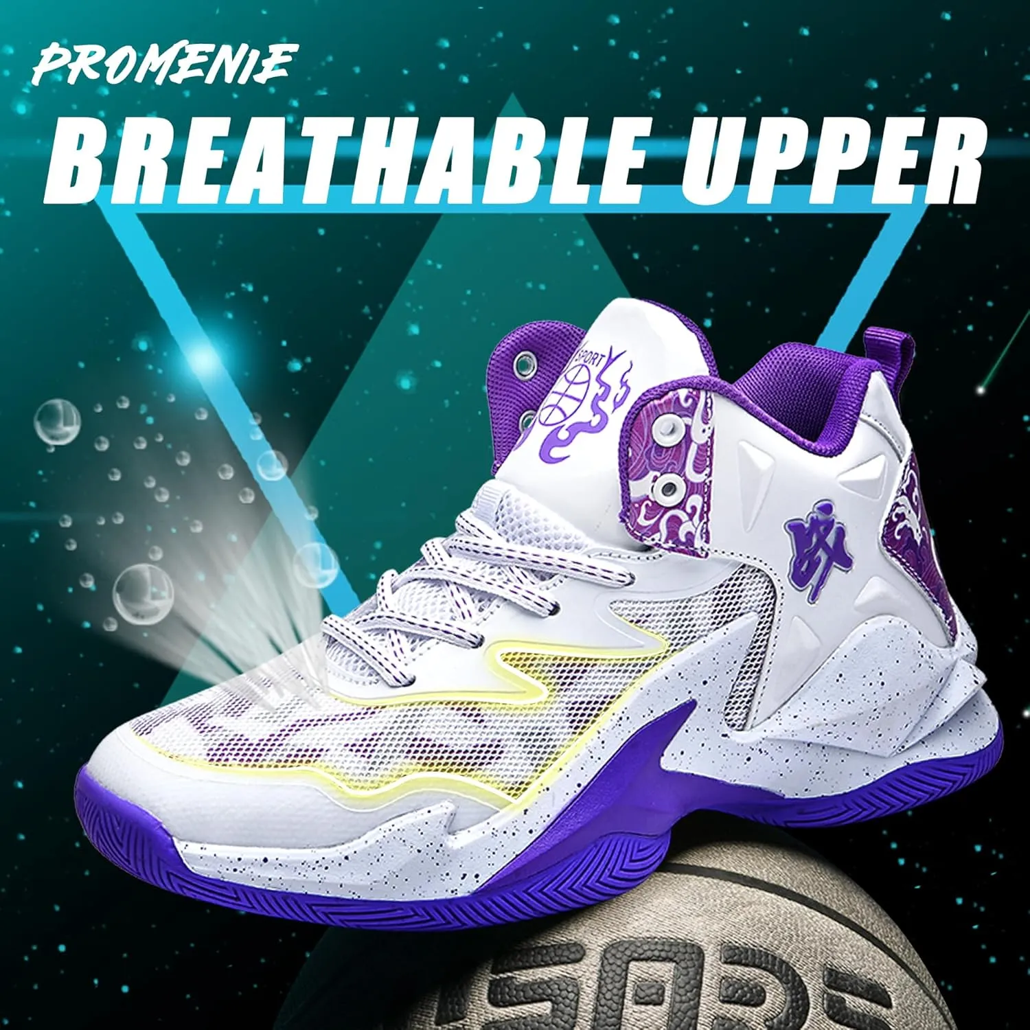 CJSPORX Men Women Basketball Shoes Breathable Non Slip Outdoor Fashion Sneakers