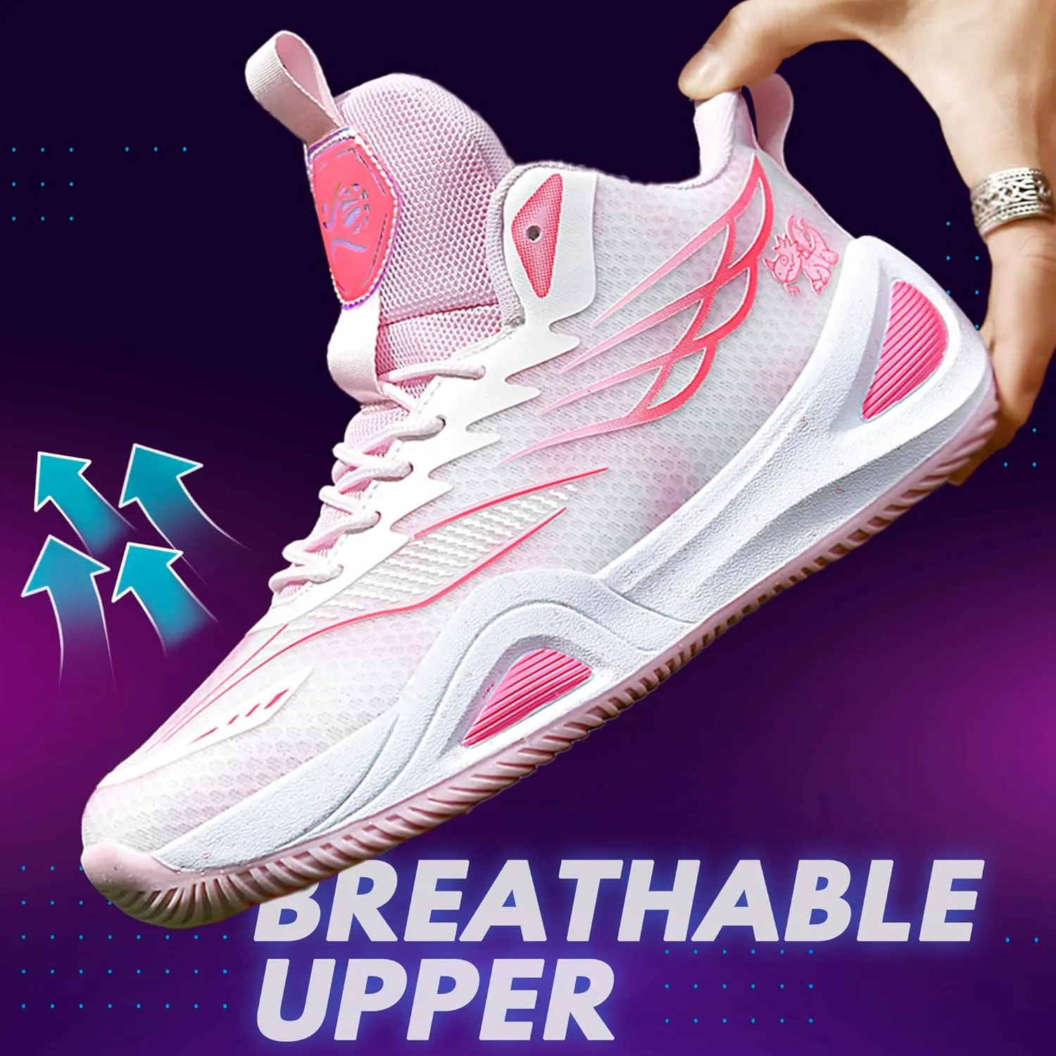 CJSPORX Women Men Basketball Shoes Breathable Men Non Slip Outdoor Fashion Unisex Sneakers
