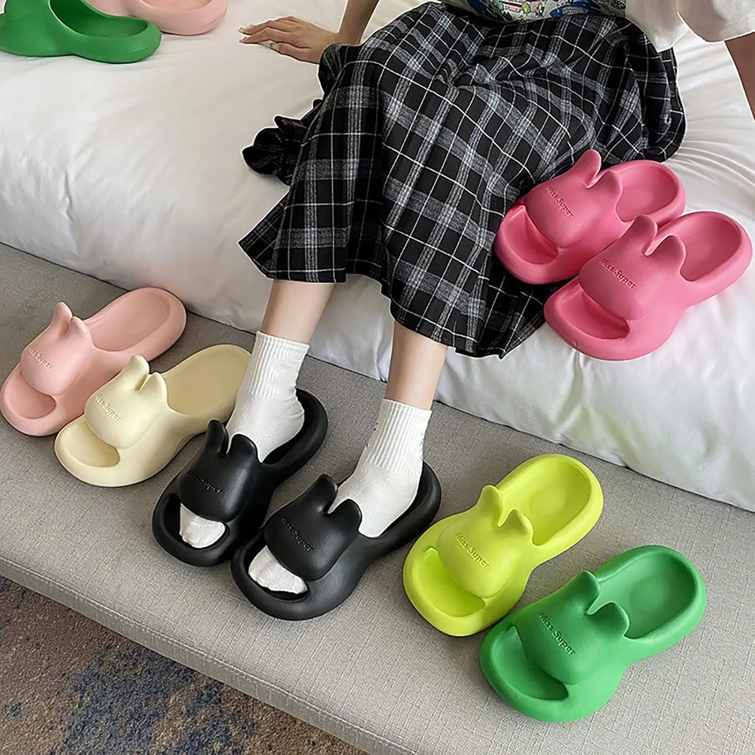 Cloud Slides Mens Bathroom Slipper Women and Men Shower Shoes Bath Slippers Non Slip Quick Drying Dorms Outdoor