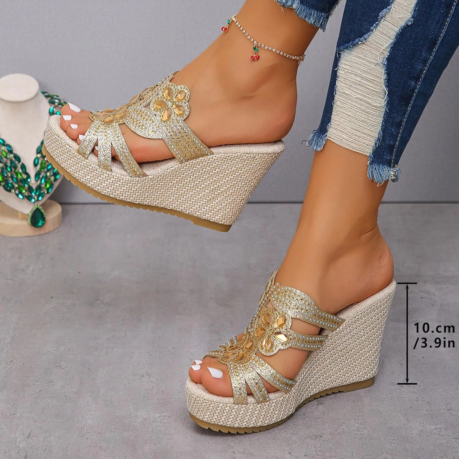 Comfortable Slip on Wedge Slide Sandals for Women Summer Casual Platform Wedge Slides Versatile Summer Shoes