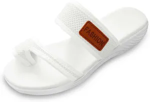 Dressy Summer 2025 Trendy Sandals for Women Beach Slip On Mesh Slide Sandals with Arch Support Comfortable Orthopedic Shoes