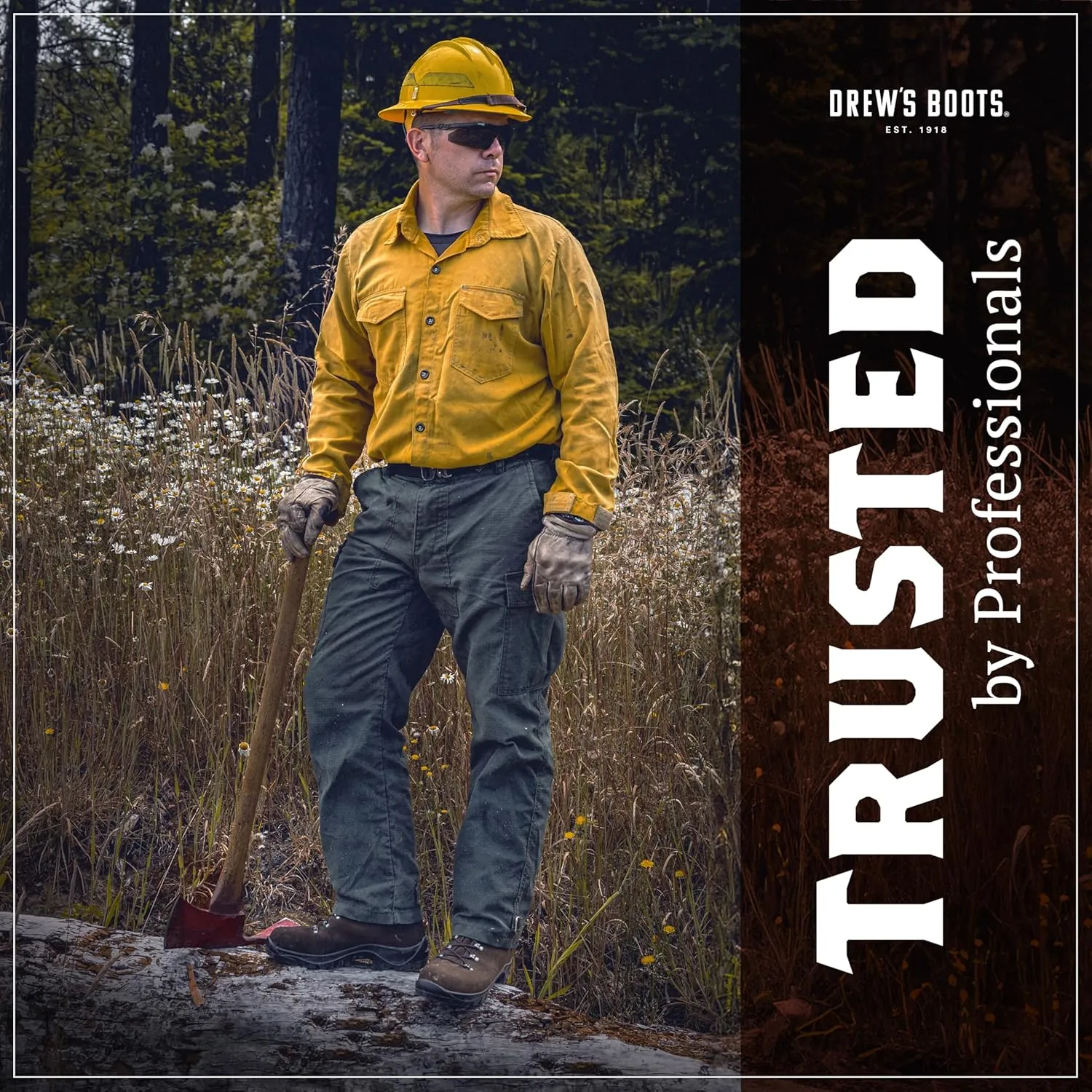 Drew's Boots Fire Hiker Wildland Firefighter Boots ?C Rugged, Full Leather Firefighting Boots for Comfort, Support, and Safety ?C Heat Resistant Work Shoes for Men