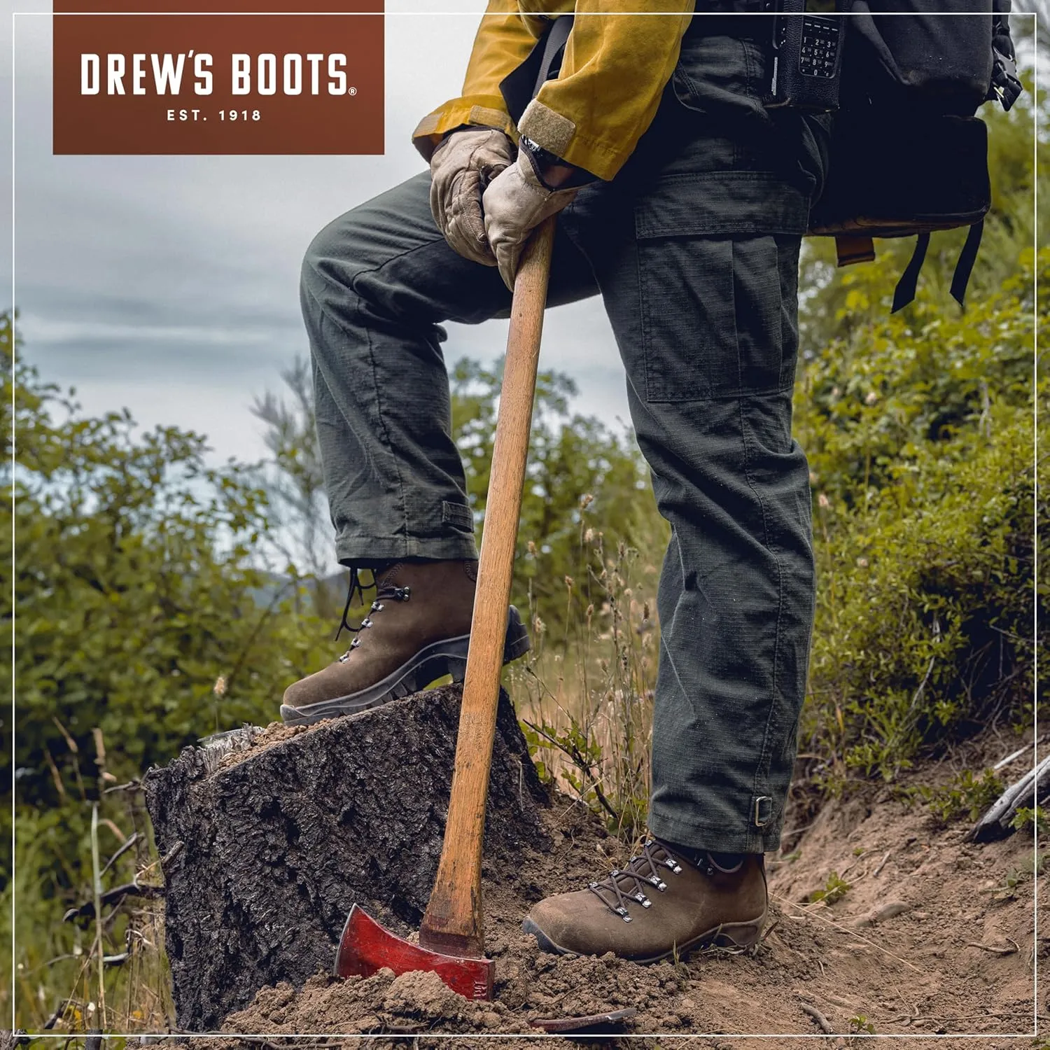 Drew's Boots Fire Hiker Wildland Firefighter Boots ?C Rugged, Full Leather Firefighting Boots for Comfort, Support, and Safety ?C Heat Resistant Work Shoes for Men