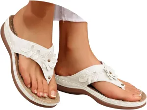 Eduavar Sandals for Women 2025 Casual Comfortable Arch Support Orthopedic Slippers Summer Vintage Slip On Thong Flip Flops