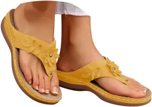 Eduavar Sandals for Women 2025 Casual Comfortable Arch Support Orthopedic Slippers Summer Vintage Slip On Thong Flip Flops