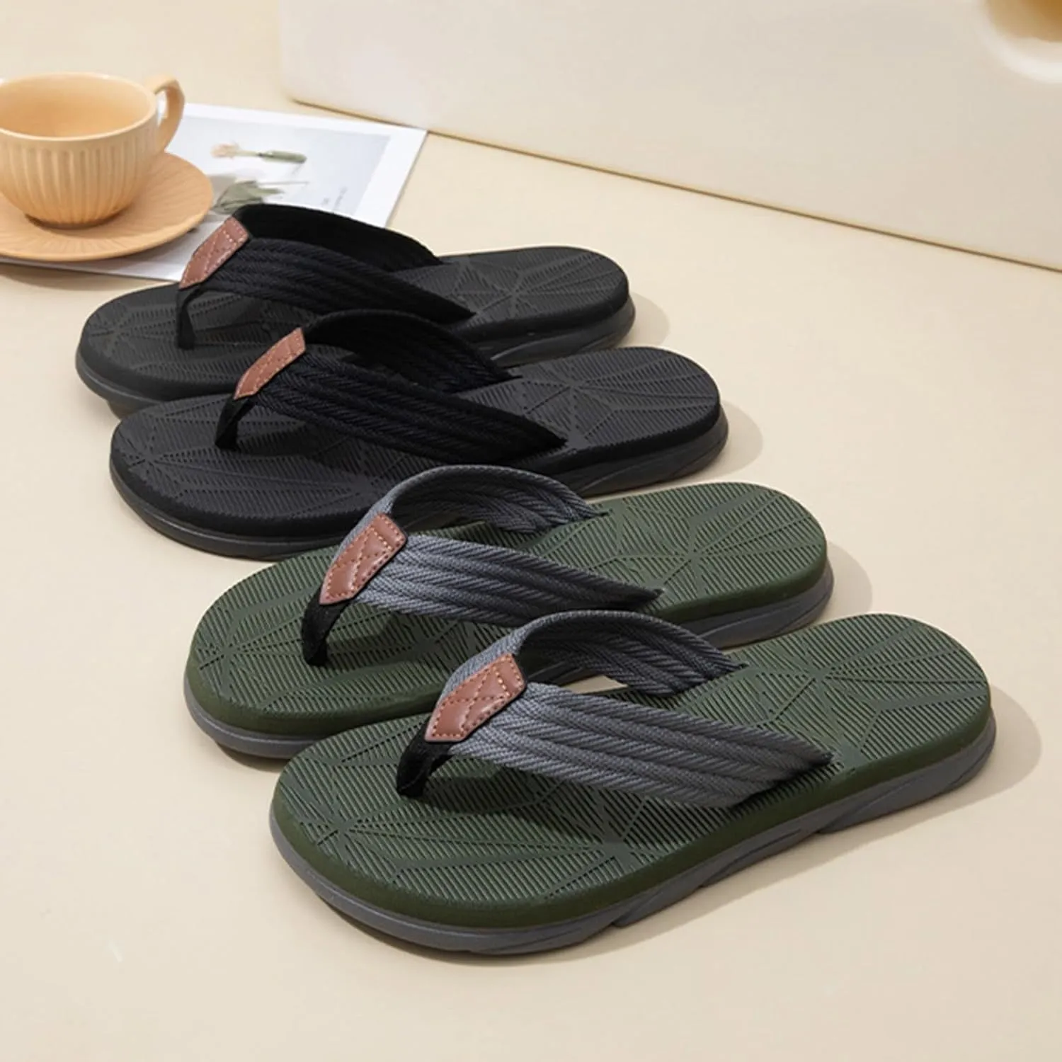 Eduavar Sandals for Women 2025 Fashion Summer Beach Orthotic Walking Thong Sandles Slip on Flip Flops Indoor Outdoor Shoes