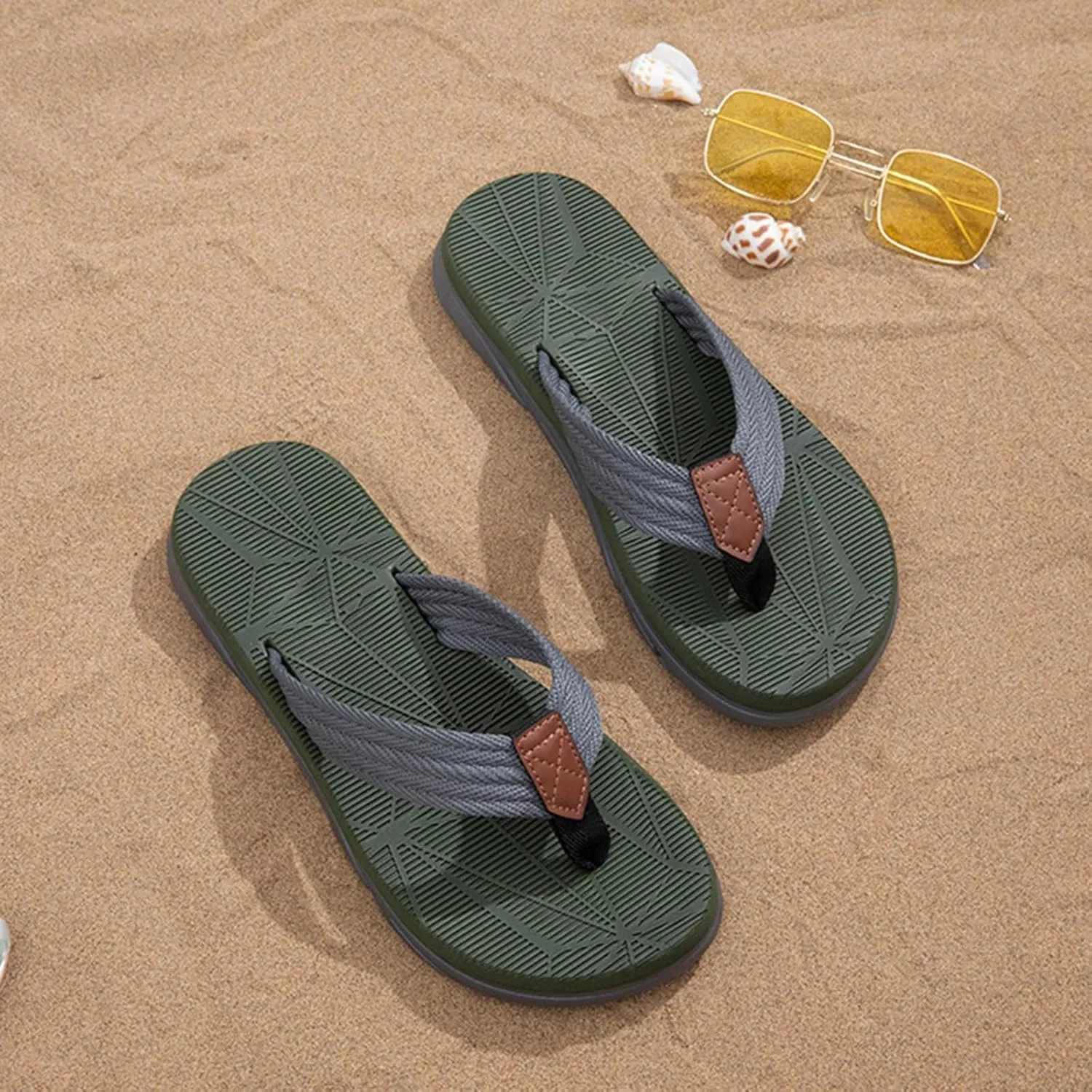 Eduavar Sandals for Women 2025 Fashion Summer Beach Orthotic Walking Thong Sandles Slip on Flip Flops Indoor Outdoor Shoes