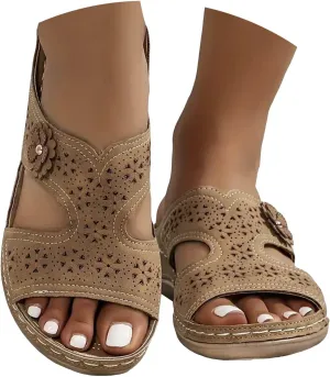 Eduavar Sandals for Women 2025 Orthopedic Slide Sandals Orthotic Comfortable Walking Non-Slip Sole Shoes with Arch Support