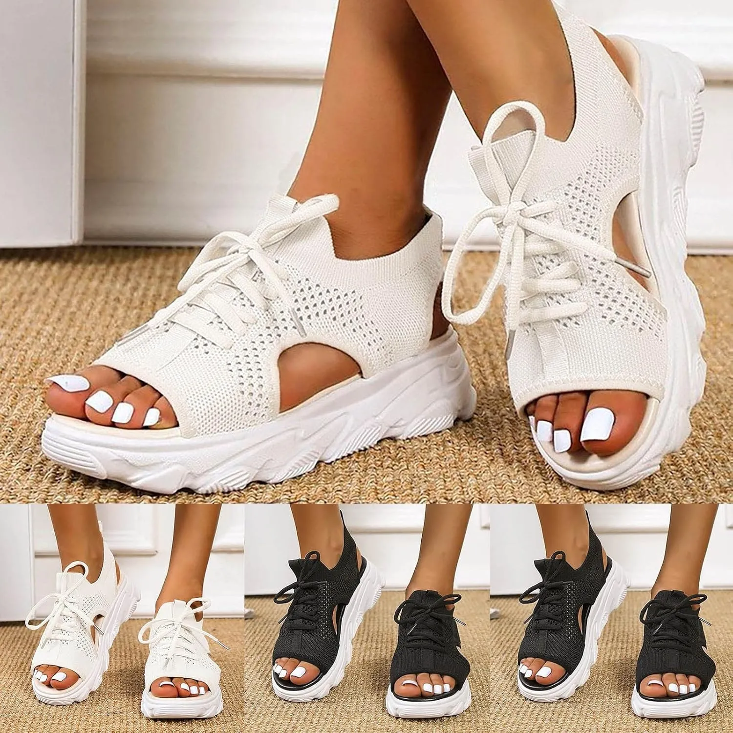 Eduavar Sandals for Women 2025 Platform Wedge Fisherman Sandal Adjustable Ankle Strap Comfortable Walking Beach Summer Shoes