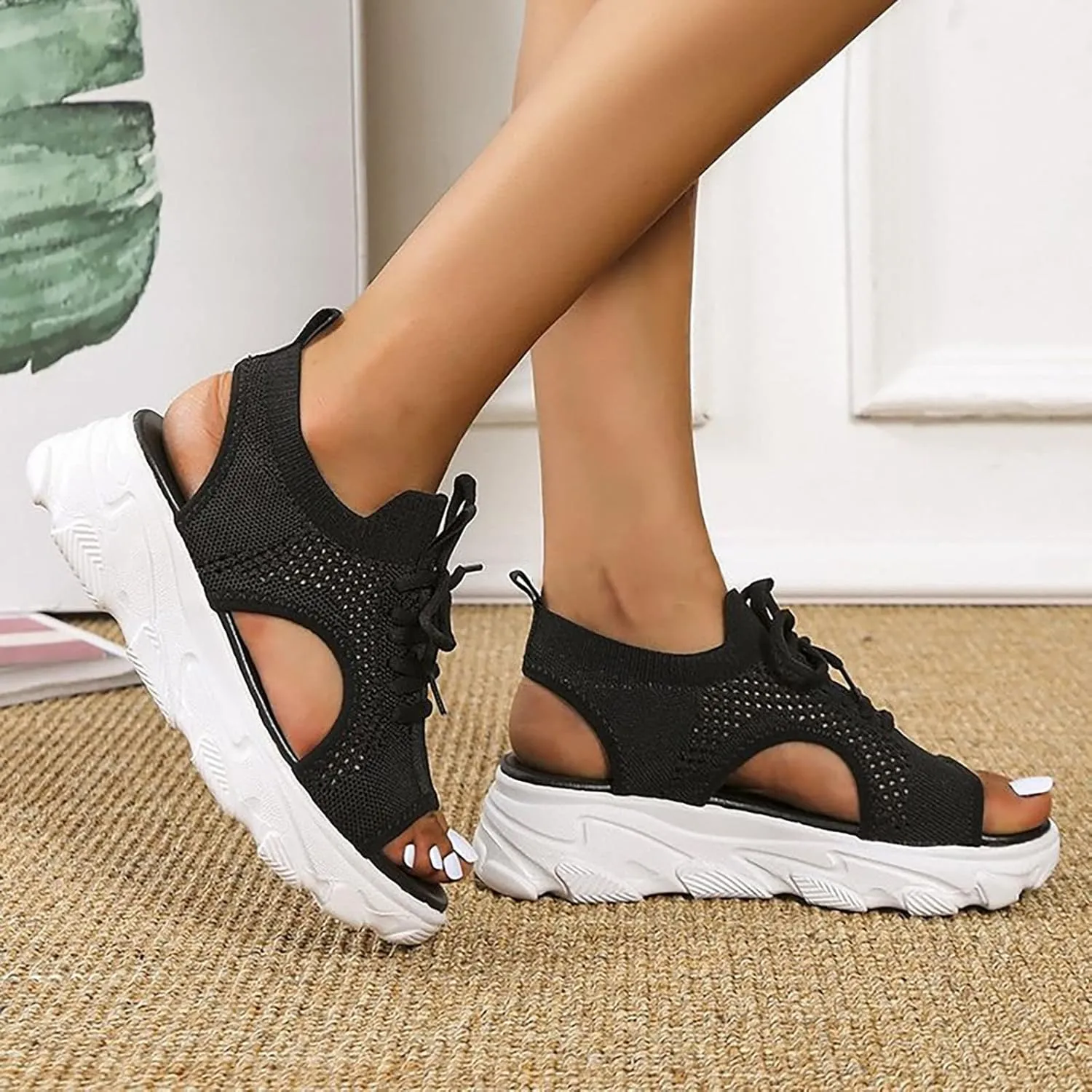 Eduavar Sandals for Women 2025 Platform Wedge Fisherman Sandal Adjustable Ankle Strap Comfortable Walking Beach Summer Shoes