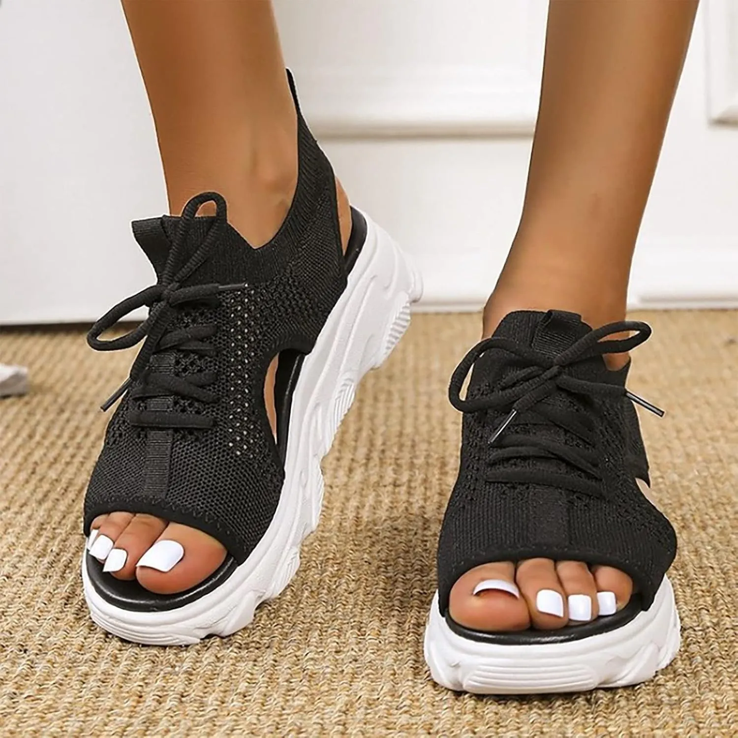 Eduavar Sandals for Women 2025 Platform Wedge Fisherman Sandal Adjustable Ankle Strap Comfortable Walking Beach Summer Shoes