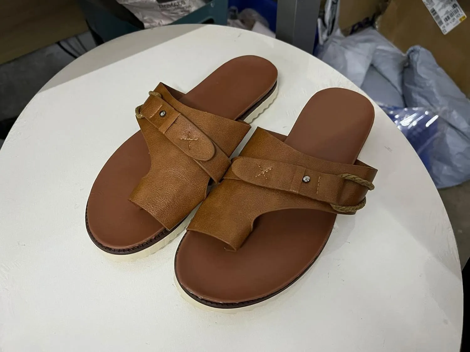 Eduavar Sandals Women Dressy Summer Flat, Sandals for Women Casual Summer Ring Toe Flip Flops Sandals Comfy Flat Slippers