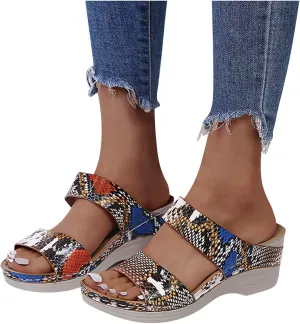 Eduavar Sandals Women Dressy Summer, Orthopedic Sandals for Women Platform Sandals Anti-Slip Espadrilles Wedge Sandals
