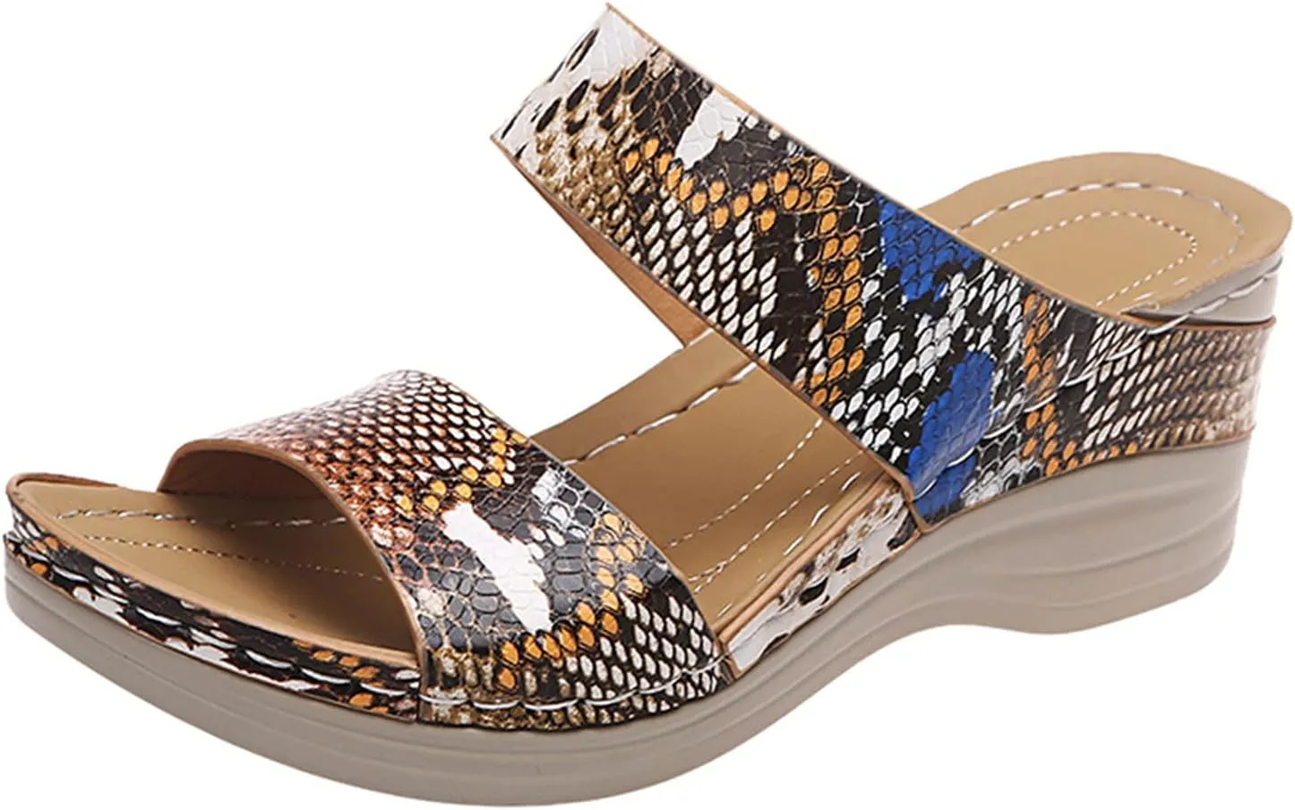 Eduavar Sandals Women Dressy Summer, Orthopedic Sandals for Women Platform Sandals Anti-Slip Espadrilles Wedge Sandals