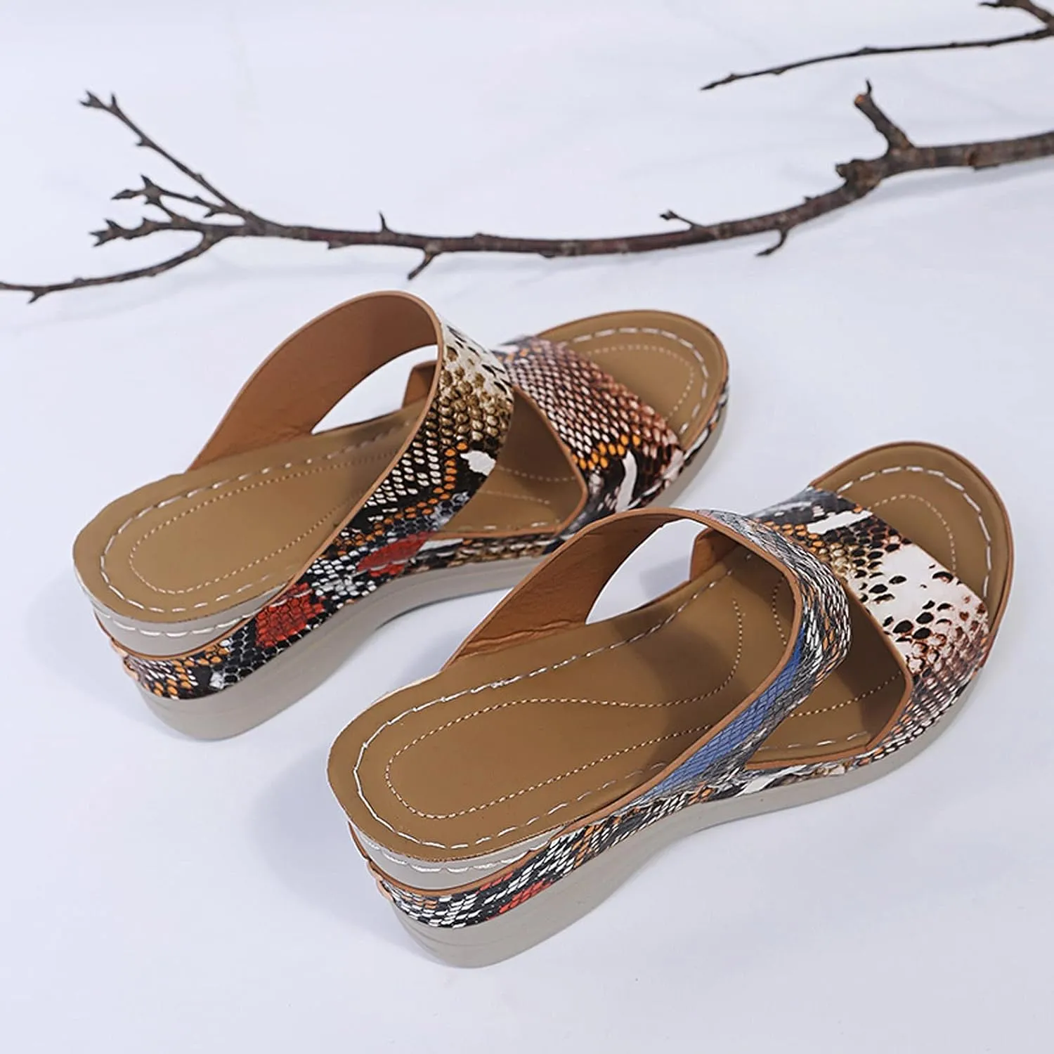 Eduavar Sandals Women Dressy Summer, Orthopedic Sandals for Women Platform Sandals Anti-Slip Espadrilles Wedge Sandals