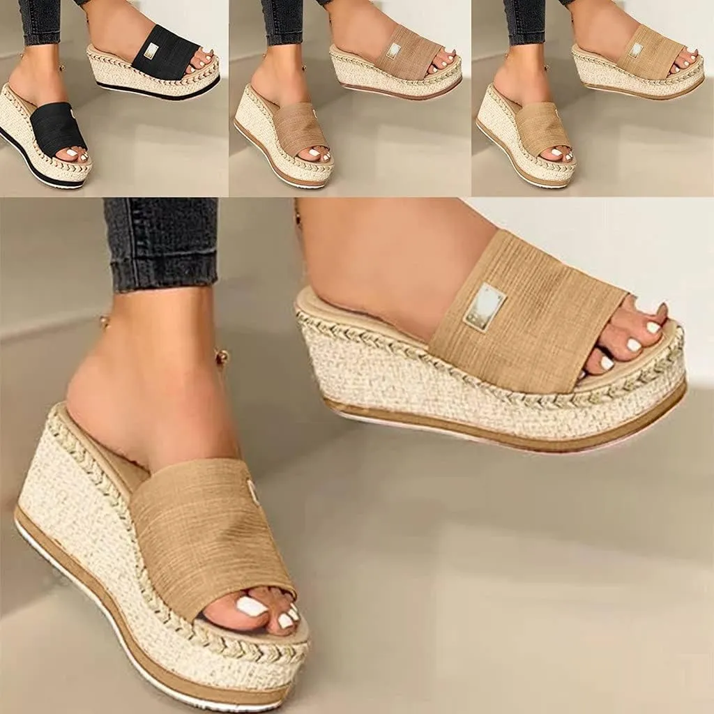 Eduavar Sandals Women Dressy Summer, Orthopedic Sandals for Women Platform Sandals Anti-Slip Espadrilles Wedge Sandals
