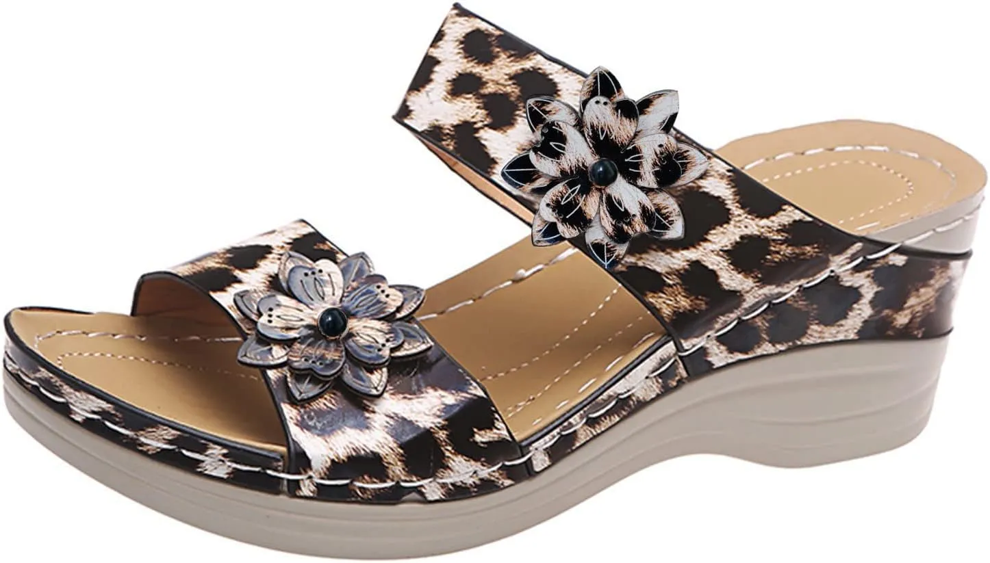 Eduavar Wedge Sandals for Women Dressy, Sandals for Women Dressy Summer Open Toe Sandals Fashion Breathable Travel Sandals