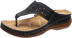 Eduavar Wedge Sandals for Women, Sandals Women Fashion Peep Toe Flip Flops Slip On Sandals Shoes Summer Wedge Sandals
