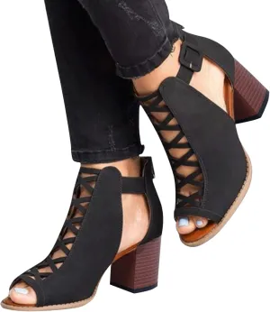 Eduavar Wedge Sandals for Women, Sandals Women Wedge Platform Sandals Zip Up Rhinestone Gladiator Flat Sandals