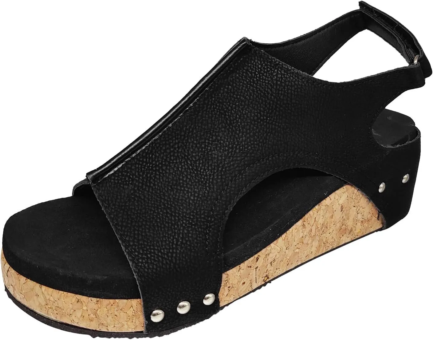 Eduavar Wedge Sandals for Women, Womens Sandals Summer Beach Sandals Floral Shoes Casual Ring Toe Flat Sandals