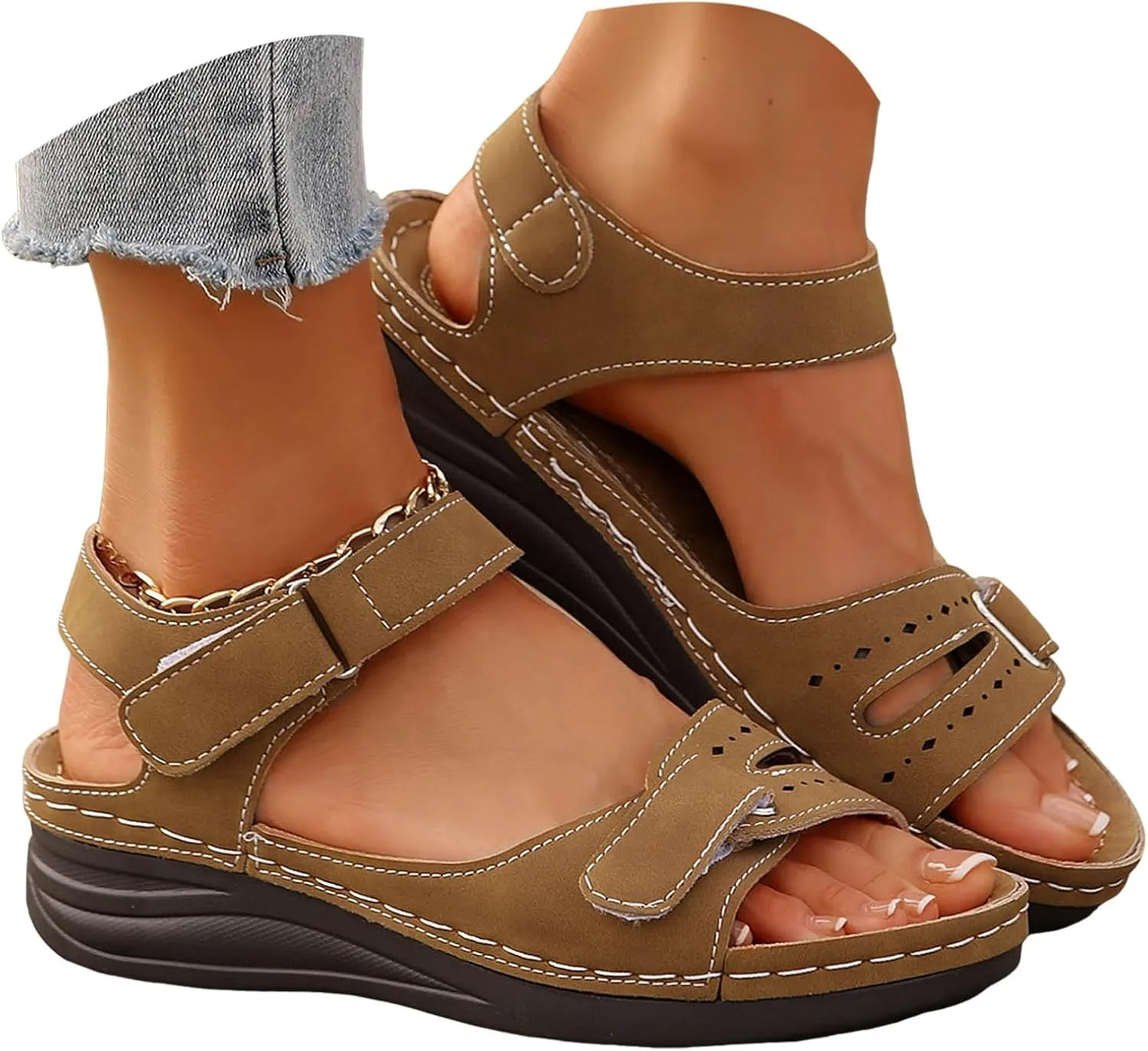 Elegant Dress Shoes For Women With Non Slip Summer Beach Wide Width Open Toe Wedges Womens Wide Sandals