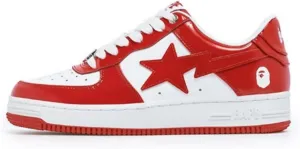Ervkgm Sneakers for Women Men Classic Ape Head Logo Lightning Star Graphic Leather Trend Sports Shoes Low Top Skateboard Shoe