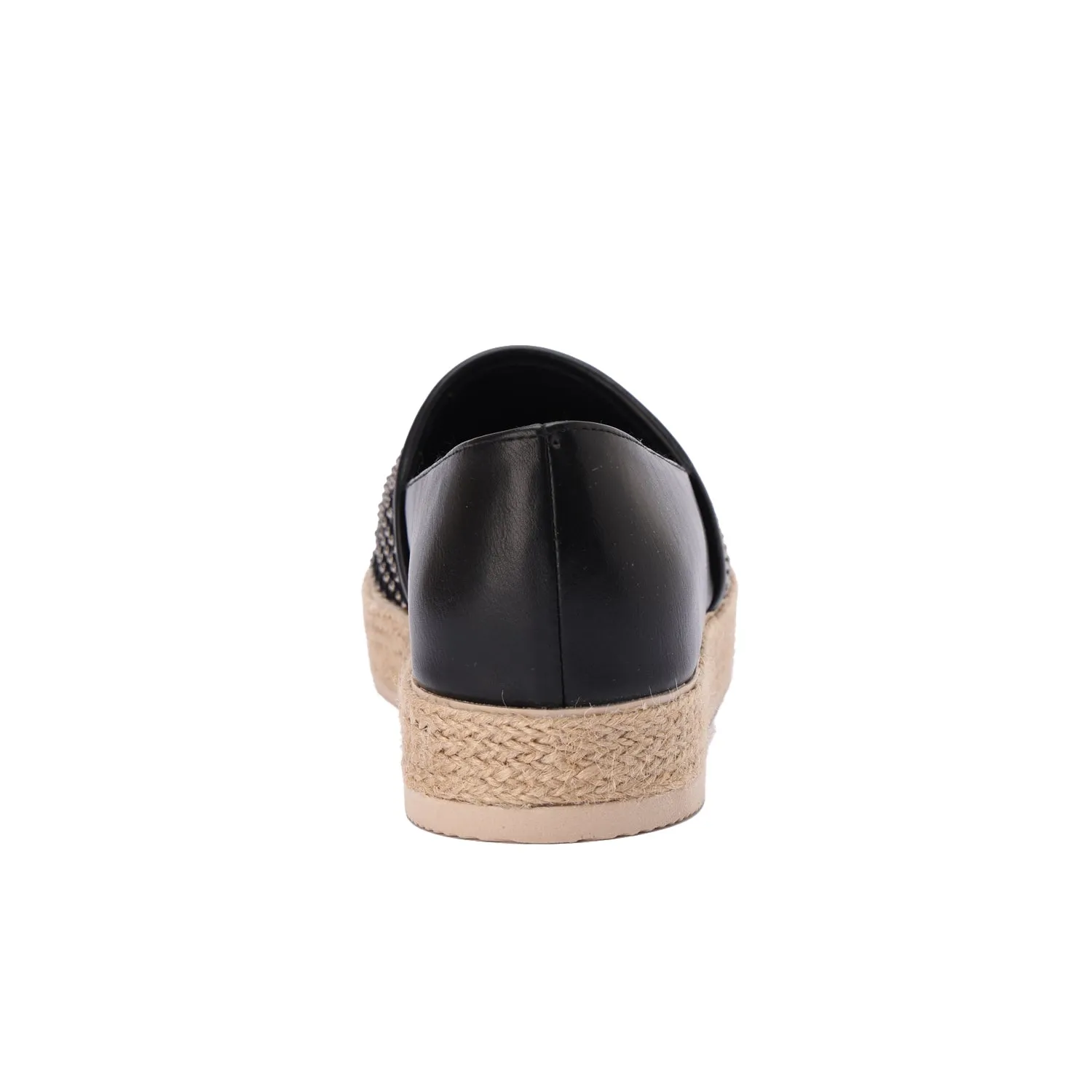 Espadrille Slip-On with Net Detail - black