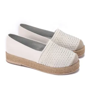 Espadrille Slip-On with Net Detail - off-white