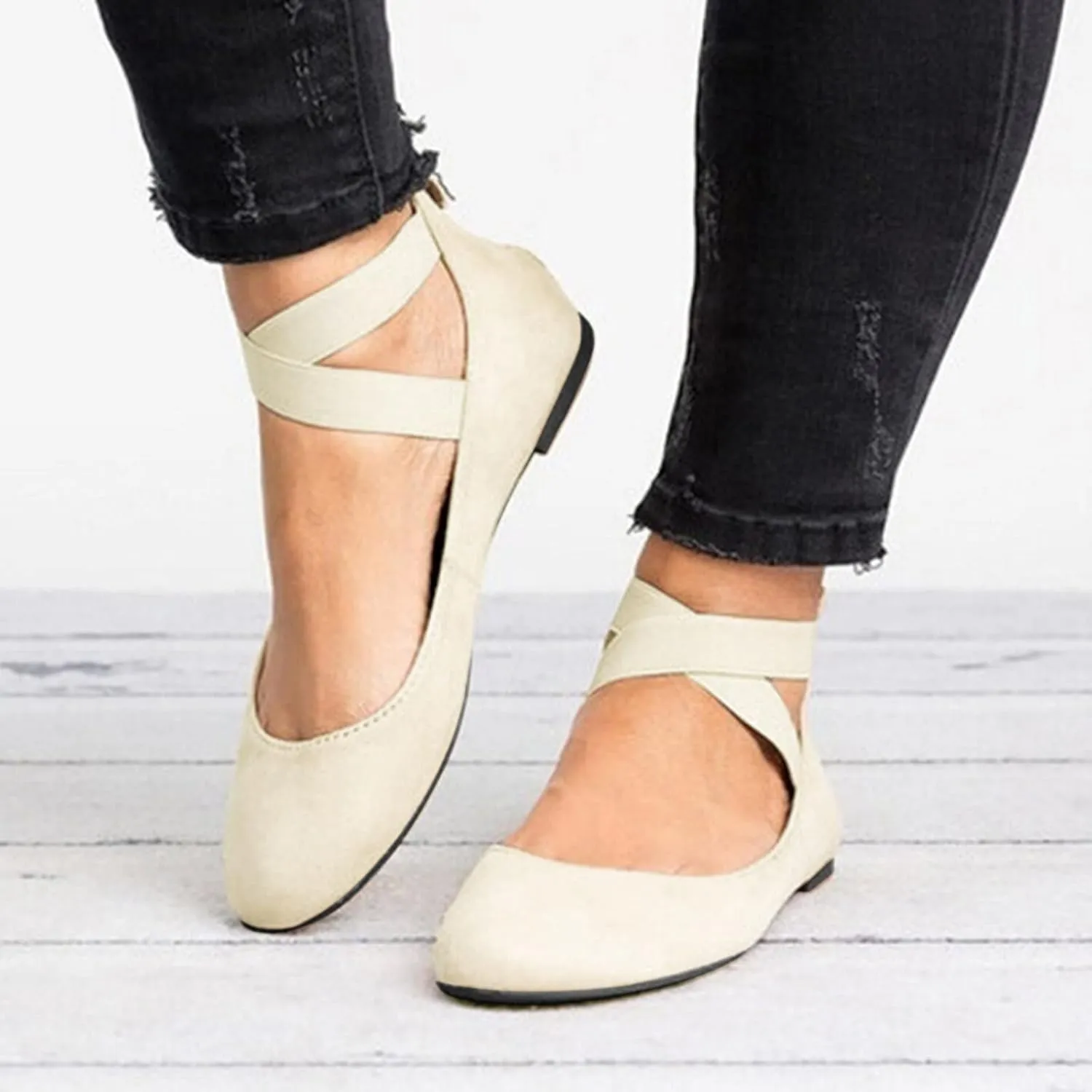 Fashion Causal Singles Shoes Elastic Flat Shoes Ladies For Women Sandals Strap Women's Comfort Slides Sandals