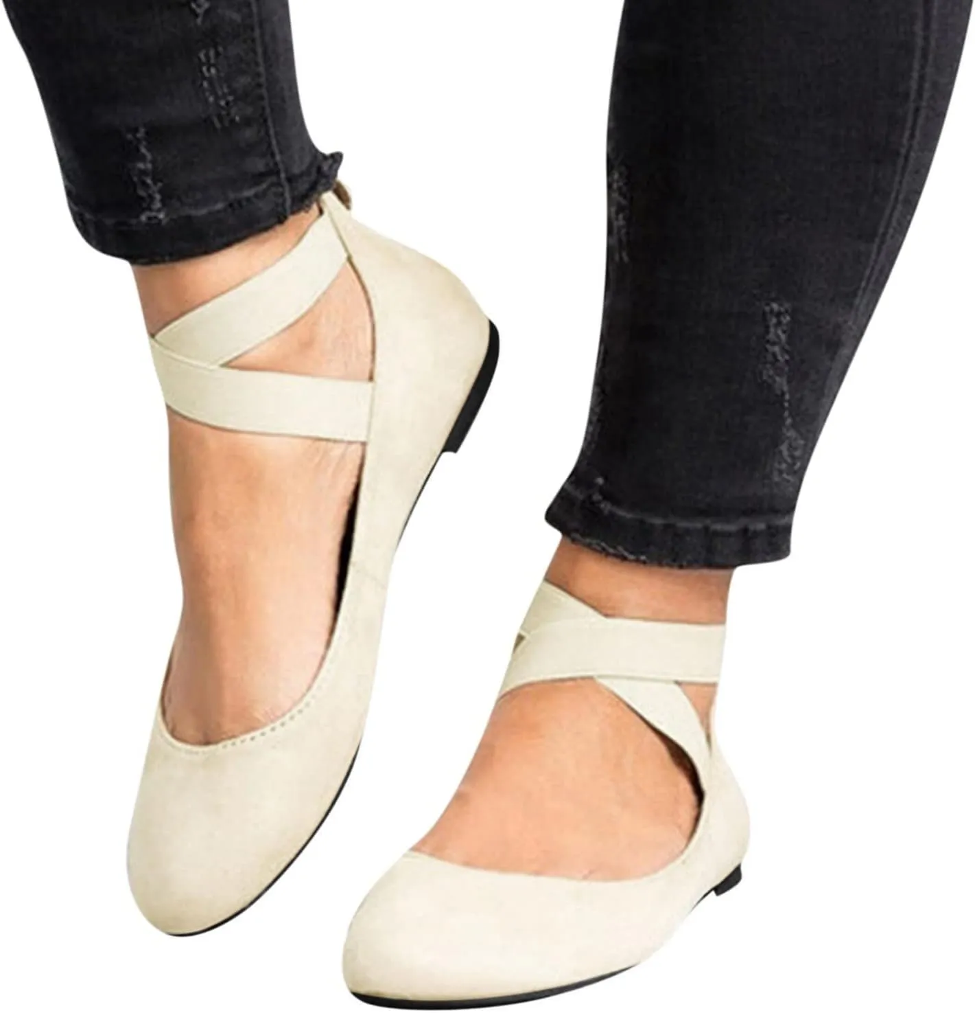 Fashion Causal Singles Shoes Elastic Flat Shoes Ladies For Women Sandals Strap Women's Comfort Slides Sandals