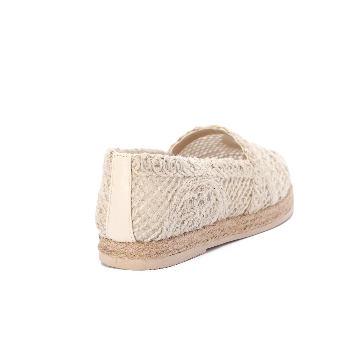 Flat Sole Slip-On Espadrilles-Beige