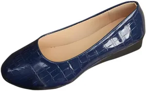 Flats for Women Soft Ballet Shoes Comfortable PU Leather Dressy Flat Shoes Round Toe Slip on Walking, Driving, Work