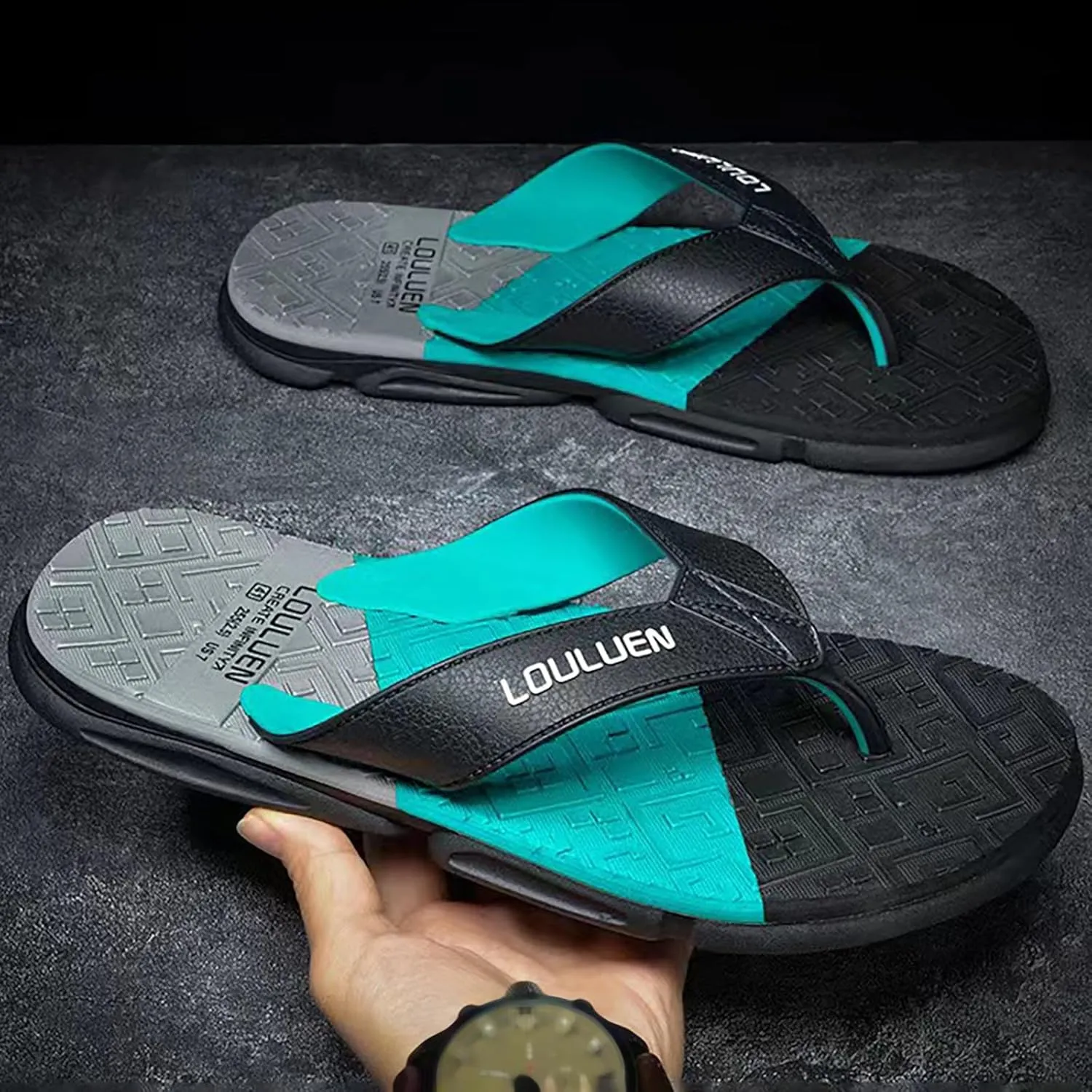 Flip Flops Arch Support Recovery Foreign Trade Flip Flops For Men Beach Slippers For Men Summer Non Slip External