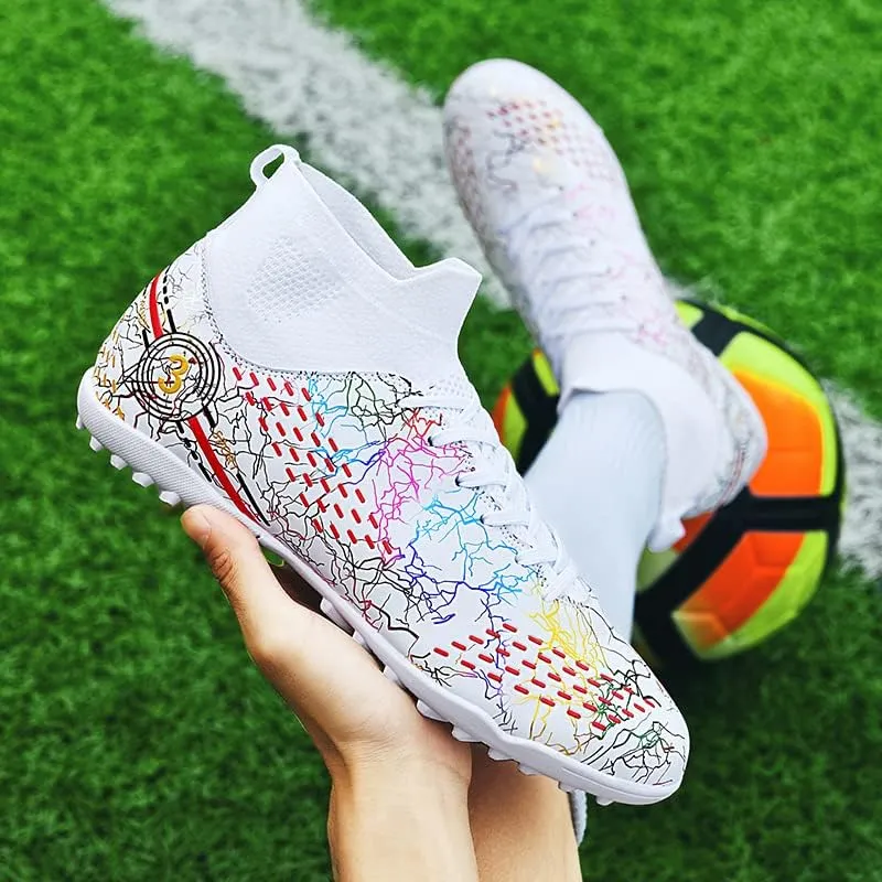 Football shoes high top camouflage broken nail long nail professional non-slip training shoes male and female students youth football shoes
