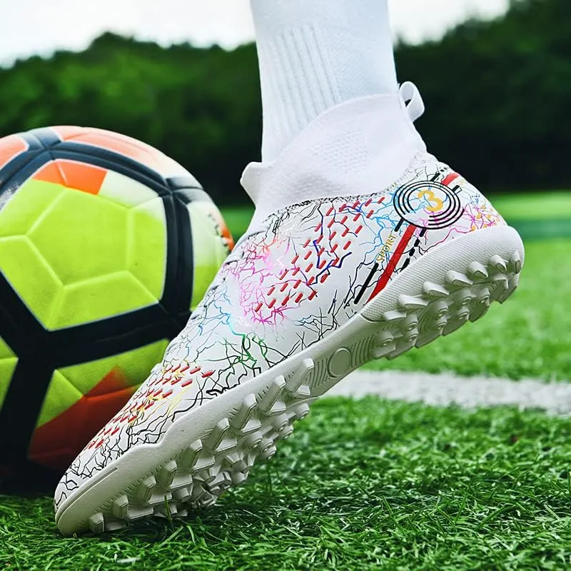 Football shoes high top camouflage broken nail long nail professional non-slip training shoes male and female students youth football shoes