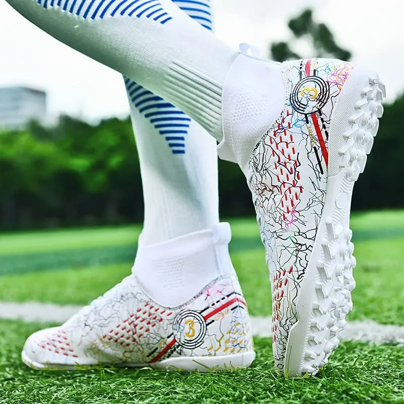 Football shoes high top camouflage broken nail long nail professional non-slip training shoes male and female students youth football shoes