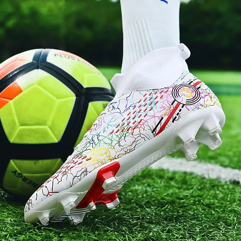 Football shoes high top camouflage broken nail long nail professional non-slip training shoes male and female students youth football shoes