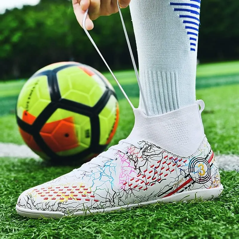 Football shoes high top camouflage broken nail long nail professional non-slip training shoes male and female students youth football shoes
