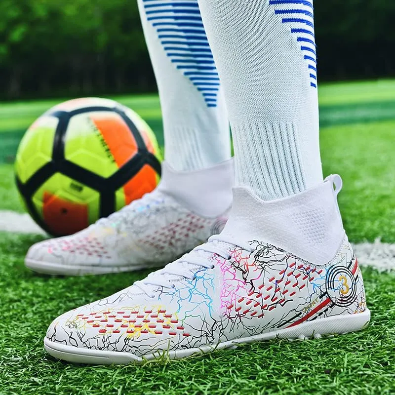 Football shoes high top camouflage broken nail long nail professional non-slip training shoes male and female students youth football shoes